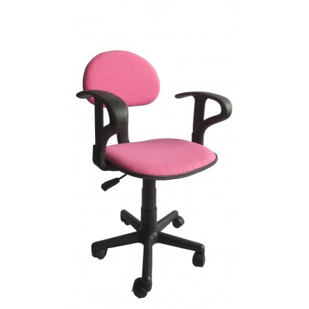 Πολυθρόνα γραφείου ροζ  τροχήλατη περιστρεφόμενη με μπράτσα και ανατομική πλάτη,ιδανική για παιδιά.