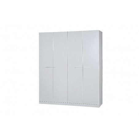 Ντουλάπα τετράφυλλη λευκή με εσωτερικά συρτάρια από μοριοσανίδες εξαιρετικής ποιότητας 180x60x218εκ