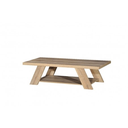 Τραπέζι σαλονιού μοντέρνας γραμμής με βοηθητικό χώρο απο αναγλυφη μελαμινη σε φυσικό χρώμα 145*70*40εκ