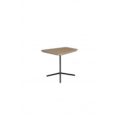 Τραπέζι σαλονιού βοηθητικό φυσικό χρώμα mdf ξύλο με μεταλλικά πόδια 44*40*45εκ