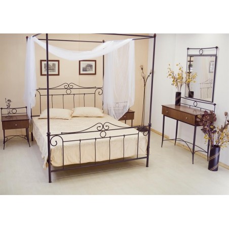 Κρεβάτι μεταλλικό με ουρανό διπλό διαστάσεων 160cm x 200cm με επιλογή χρώματος