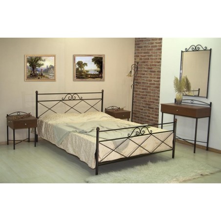 Κρεβάτι μεταλλικό διπλό, διαστάσεων 160cm x 200cm με επιλογή χρώματος