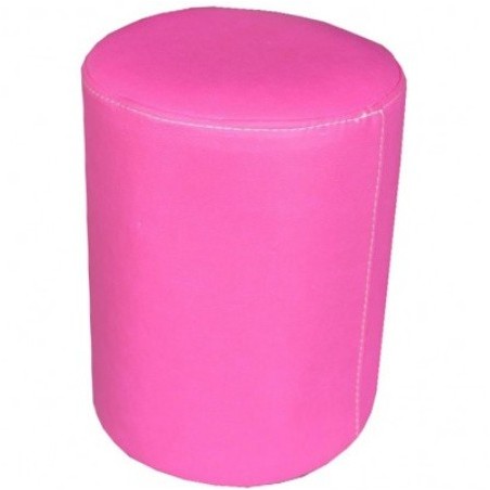 Σκαμπό πουφ κυλινδρικό σε φούξια χρώμα τεχνόδερμα διαστάσεων Φ30*Υ42εκ.