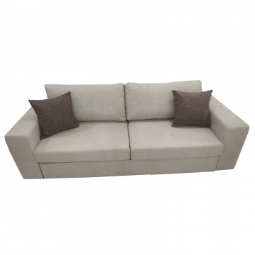 Καναπές κρεβάτι διπλό TROT μπεζ λινό ύφασμα με πλενομενα μαξιλάρια και δυνατότατη αλλαγής διαστάσεων