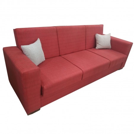 Καναπές κρεβάτι με αποθηκευτικό KANSAS χώρο κόκκινο χρώμα με δυνατότητα αλλαγής διαστάσεων 215εκ*80εκ*80εκ ύψος