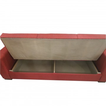 Καναπές κρεβάτι με αποθηκευτικό KANSAS χώρο κόκκινο χρώμα με δυνατότητα αλλαγής διαστάσεων