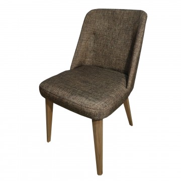 Καρέκλα τραπεζαρίας Κ92 μοντέρνας γραμμής καφέ ύφασμα