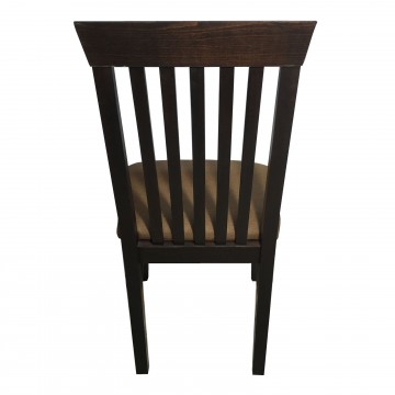 Καρέκλα τραπεζαρίας Κ60 ξύλινη σε χρώμα οξιάς καρυδιά με ψηλή σκαλιστή πλάτη και καφέ πάτο