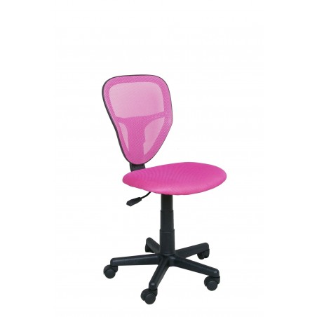 παιδική καρέκλα γραφείου ροζ με ρόδες χωρίς μπράτσα τριγωνική πλάτη και μηχανισμό ανύψωσης