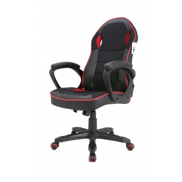 ΚΑΡΕΚΛΑ ΓΡΑΦΕΙΟΥ GAMING ΜΑΥΡΗ ΜΕ ΚΟΚΚΙΝΕΣ ΛΕΠΤΟΜΕΡΙΕΣ
