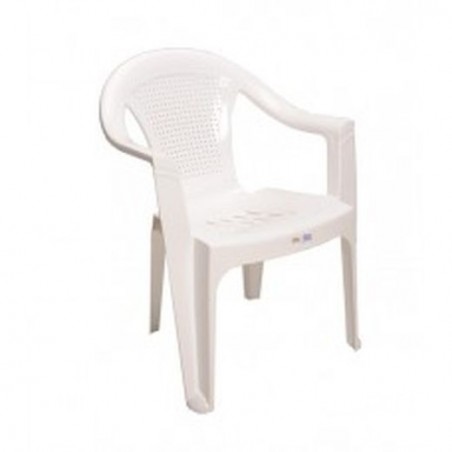 καρέκλα πλαστική με μπρατσα λευκή για εκδηλώσεις διαστάσεις:58εκ X 58εκ Χ Υ79εκ