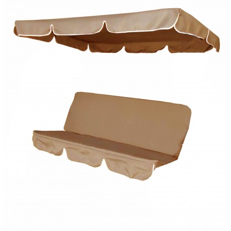 Ανταλλακτικό κάθισμα και τέντα σετ για τριθέσια κούνια  130εκ μήκος x45εκ βάθος καθίσματος x50εκ ύψος πλάτης.