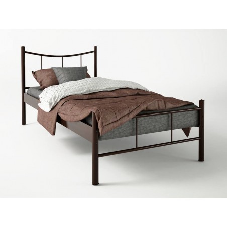 Μεταλλικό κρεβάτι ΧΑΜΟΓΕΛΟ μονό 90x190 καφέ