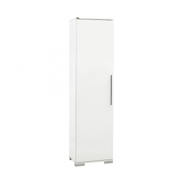 Ντουλάπα μονόφυλλη με 8 ράφια λευκή High Gloss White  50εκ*35εκ*187εκ