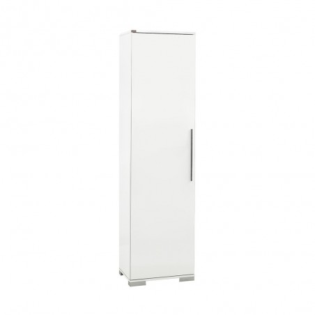 Ντουλάπα μονόφυλλη με 8 ράφια λευκή High Gloss White  50εκ*35εκ*187εκ