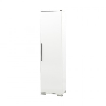 Ντουλάπα μονόφυλλη με 8 ράφια λευκή High Gloss White  50εκ*35εκ*187εκ