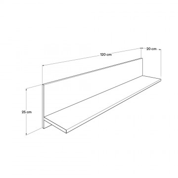 Ράφι τοίχου με πλάτη φυσικό sonoma 120x20x25 εκ