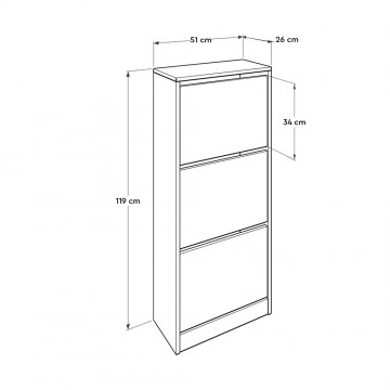 Παπουτσωθηκη με ανάκληση σταχτί 12 ζευγαριών 51x26x119εκ