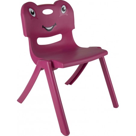 Παιδική καρέκλα πολυπροπυλενίου ροζ με σχέδιο στην πλάτη ενισχυμένη 32*30*52εκ