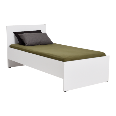 Κρεβάτι λευκό χρώμα μονό CLEVER WHITE KRY-090-BB-2 με βάση στήριξης για το στρώμα 90x190εκ.ΔΙΑΣΤΑΣΕΙΣ 96x89x195 Cm