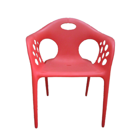 Πολυθρόνα κόκκινη πολυπροπυλενίου με σχέδιο διαστάσεων 62*57*80εκ.