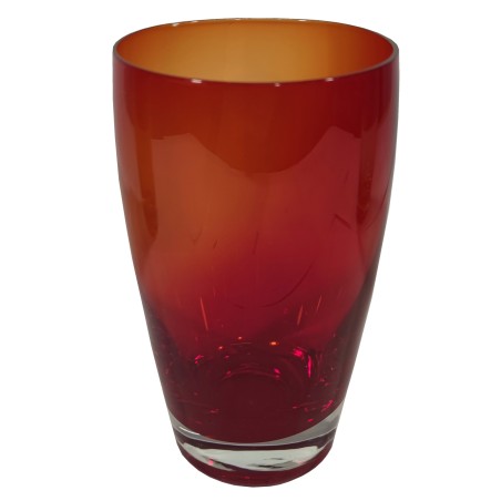 Ποτήρι νερού σετ 6 τεμ  κόκκινο χρώμα κωνικό από φυσητό γυαλί 9*15εκ