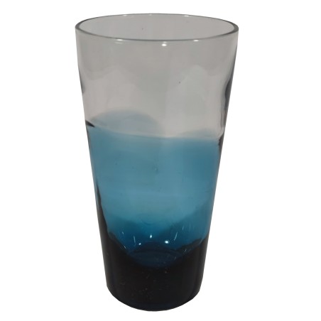 Ποτήρι νερού σετ 6 τεμ μπλε χρώμα κωνικό από φυσητό γυαλί 9*15εκ