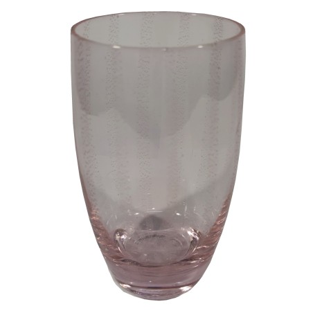 Ποτήρι νερού σετ 6 τεμ ροζ χρώμα με τεχνητές φουσκάλες κωνικό από φυσητό γυαλί 8*15εκ