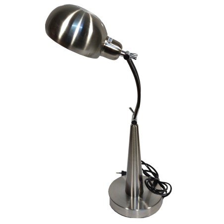 Φωτιστικό επιτραπεζιο γραφείου μεταλλικο ασημι ματ E27 Φ16εκ.*70εκ.