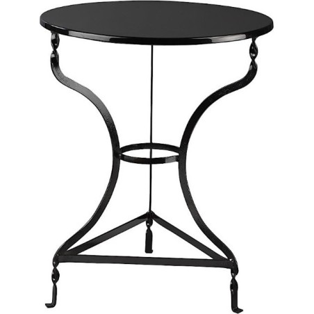 Τραπέζι καφενείου παραδοσιακό μεταλλικό μαύρο με ηλεκτροστατική βαφή Φ60*73εκ