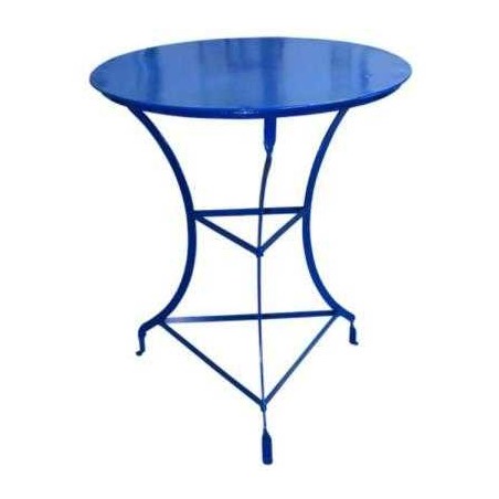 Τραπέζι καφενείου παραδοσιακό μεταλλικό μπλε με ηλεκτροστατική βαφή Φ60*73εκ