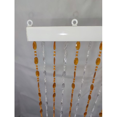 Κουρτίνα Πόρτας Χάντρα 100x220cm κρυσταλλική καφέ ανοιχτό με διάφανο 40 σειρών