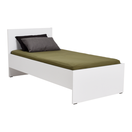 Κρεβάτι μονό CLEVER TOO white 90x190εκ. λευκό χρώμα από μοριοσανίδες με βάση στήριξης για στρώμα