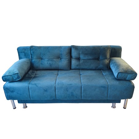 Καναπές κρεβάτι διπλό 3θεσιος μπαούλο Puma με αλέκιαστο ύφασμα χρώμα μπλε διαστάσεων 190x96x83εκ.