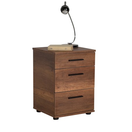 ΚΟΜΟΔΙΝΟ ΜΕ 3 ΣΥΡΤΑΡΙΑ KMD-530-OO ΜΕΛΑΜΙΝΗ ΧΡΩΜΑ Olso Walnut Καρυδί 40x39x57εκ