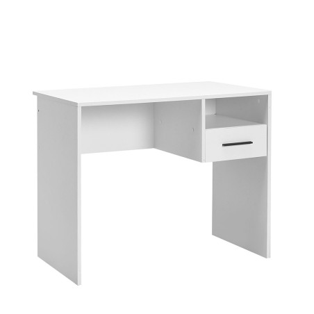Γραφείο sonoma λευκο χρώμα 90x52x74 εκ για φορητό υπολογιστή με συρτάρι και βοηθητικό χώρο