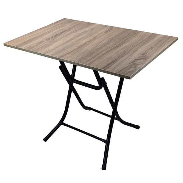 Τραπέζι πτυσσόμενο Βοηθητικό με μεταλλικά πόδια και επιφάνεια από μοριοσανίδες πάχους 18mm σταχτί φυσικό χρώμα 80x60x74εκ.
