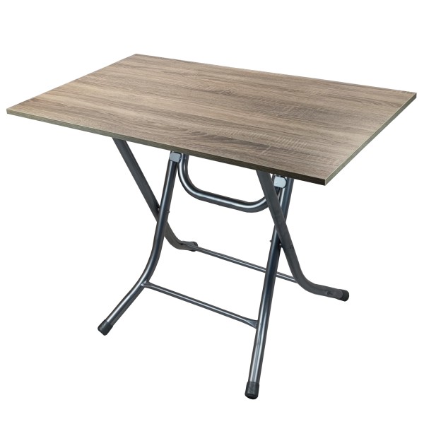 Τραπέζι Πτυσσόμενο Βοηθητικό με μεταλλικά πόδια και επιφάνεια από μοριοσανίδες πάχους 18mm σταχτί φυσικό χρώμα 1μx60x73εκ.