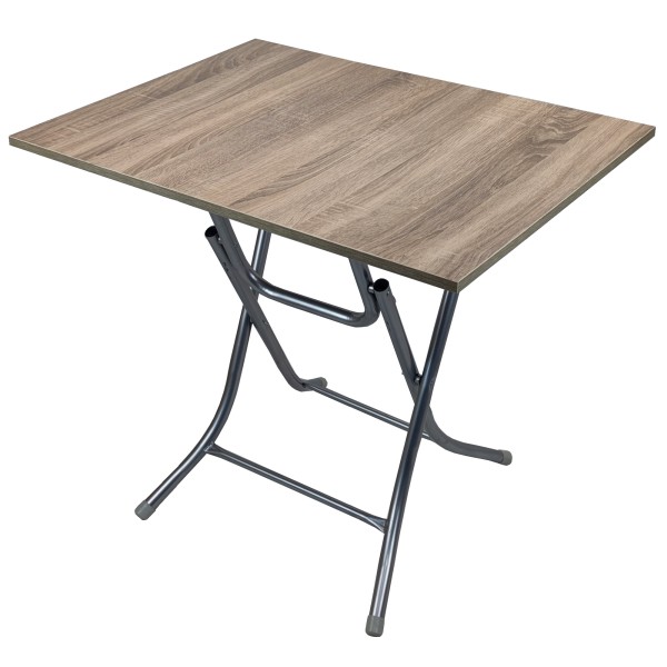 Τραπέζι Πτυσσόμενο Βοηθητικό με μεταλλικά πόδια και επιφάνεια από μοριοσανίδες πάχους 18mm σταχτί φυσικό χρώμα 90x60x73εκ.