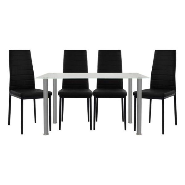 ΣΕΤ ΤΡΑΠΕΖΑΡΙΑ 5ΤΜΧ ΤΡΑΠΕΖΙ ALAN 120X70X75 & LADY ΜΑΥΡΕΣ HM10061.12