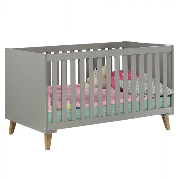ΒΡΕΦΙΚΟ ΚΡΕΒΑΤΙ BAMBINI HM8841 ΑΝΟΙΧΤΟ ΓΚΡΙ ΦΥΣΙΚΟ 144,8 x76,9x83,4 εκ.