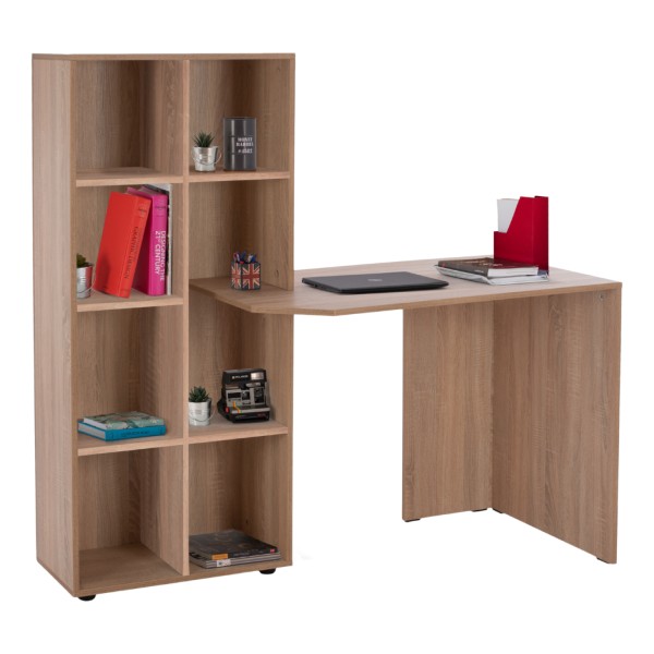 ΓΡΑΦΕΙΟ ΜΕ ΒΙΒΛΙΟΘΗΚΗ ADLER SONAMA OAK HM2417.01 140Χ60Χ138Υεκ.