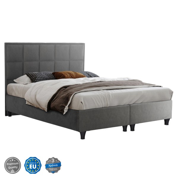 ΚΡΕΒΑΤΙ ALBA HM636.30, ΓΚΡΙ, ΓΙΑ ΣΤΡΩΜΑ 150x200 εκ.