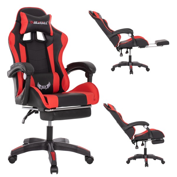 ΚΑΡΕΚΛΑ ΓΡΑΦΕΙΟΥ GAMING FERNANDO HM1182.01 ΜΑΥΡΟ ΚΟΚΚΙΝΟ PU-ΜΑΣΑΖ 58,5x67x118Yεκ.