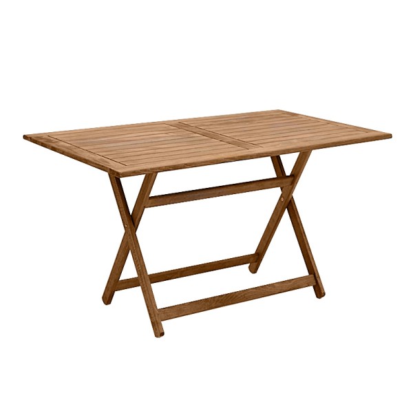 Τραπέζι πτυσσόμενο ξύλινο Νάξος από οξιά φουρνιστή σε καρυδί απόχρωση 150x90x75εκ