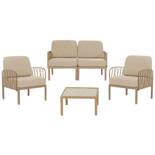 ΣΕΤ ΣΑΛΟΝΙ 4ΤΜΧ ΠΟΛΥΠΡΟΠΥΛΕΝΙΟΥ ΚΑΠΟΥΤΣΙΝΟ-ΜΠΕΖ ΜΑΞΙΛΑΡΙΑ HM5932.02