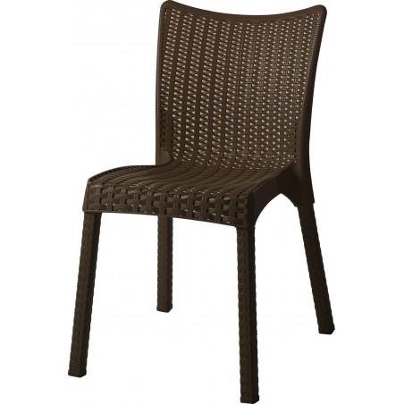 Καρέκλα πλαστική ραταν πολυπροπυλενίου χρώματος καφέ 50*55*83εκ.