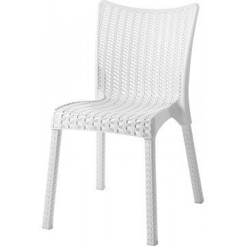 Καρέκλα πλαστική ραταν πολυπροπυλενίου χρώματος λευκή