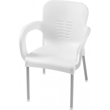 πολυθρονα πλαστική με αλουμινίου πόδια χρωματιστή