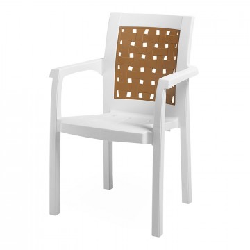 Πλαστική πολυθρονα με ψιλή πλάτη και σχέδιο